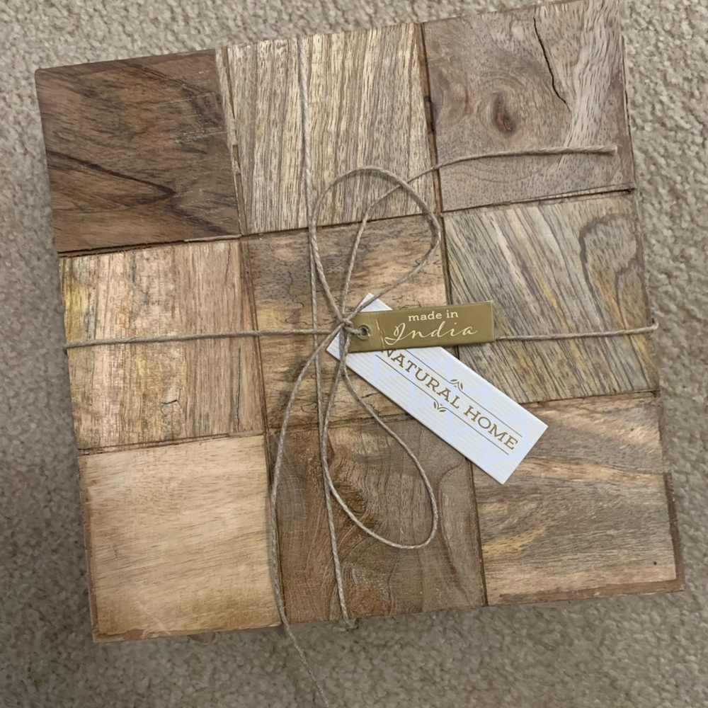 Rustic Wood Coaster Set